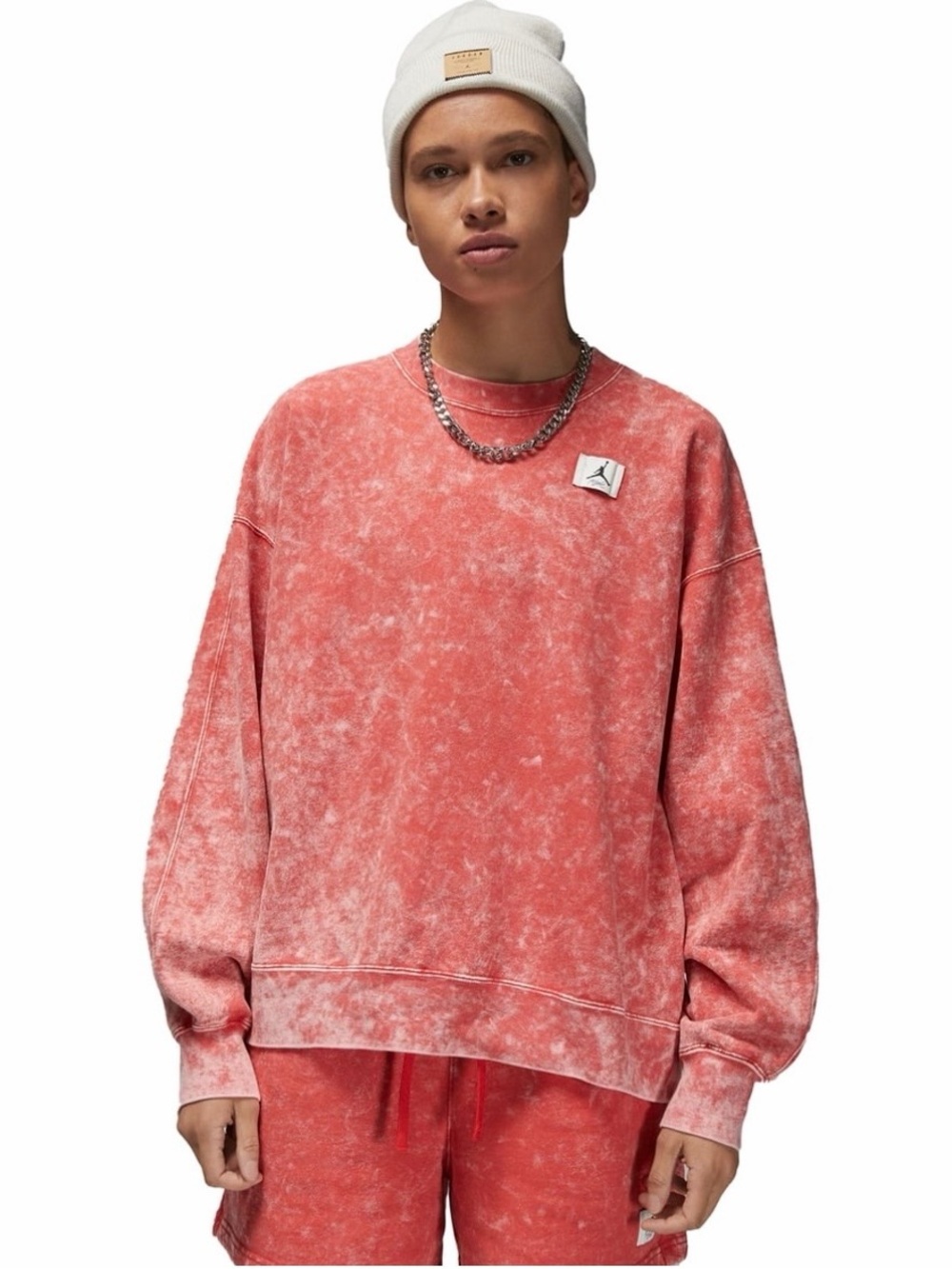 Jordan Flight Acid Wash Oversized Sweatshirt Red Size S oversized